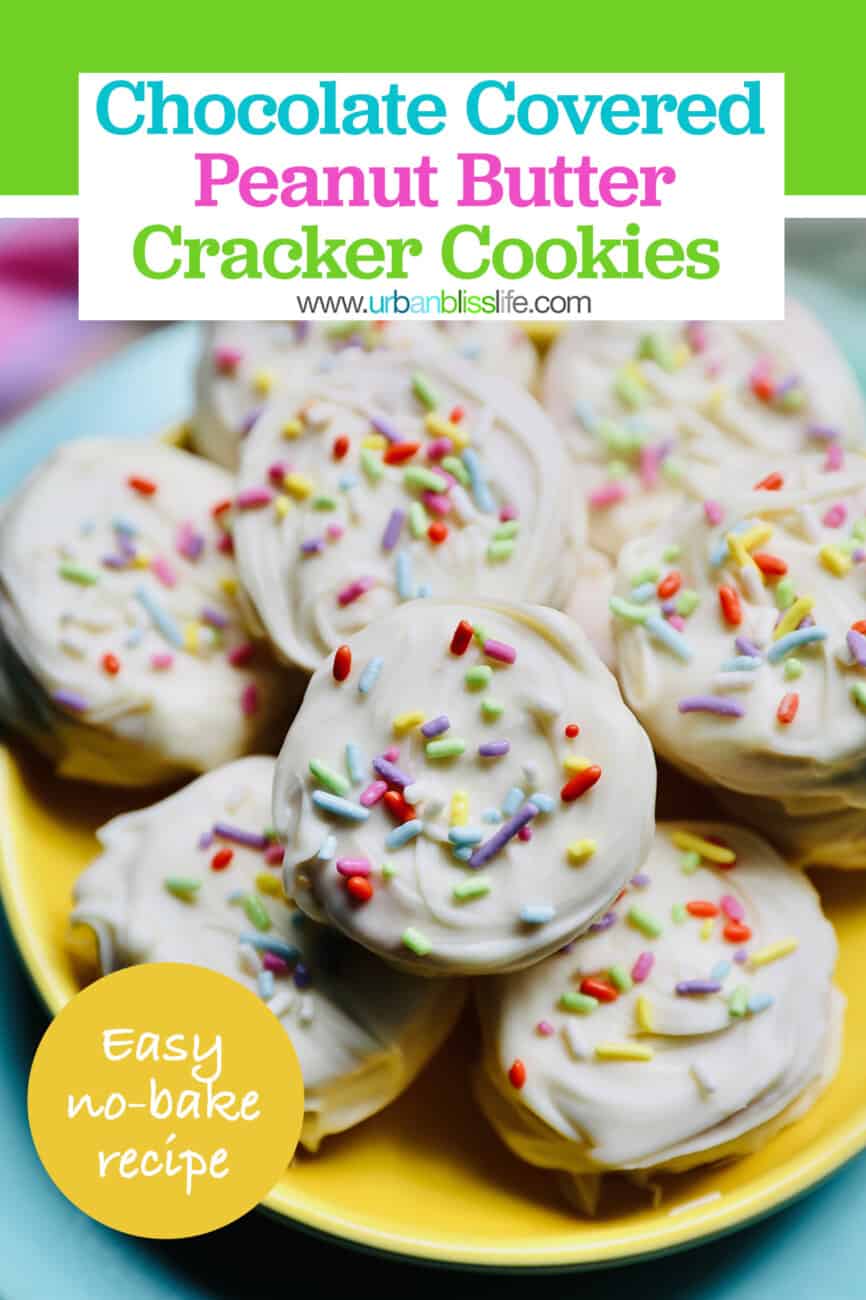 Ritz Cracker Cookies recipe with text for pinterest