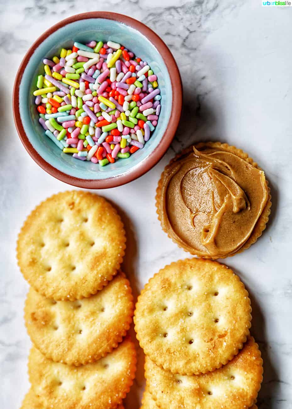ingredients for Ritz cracker cookies