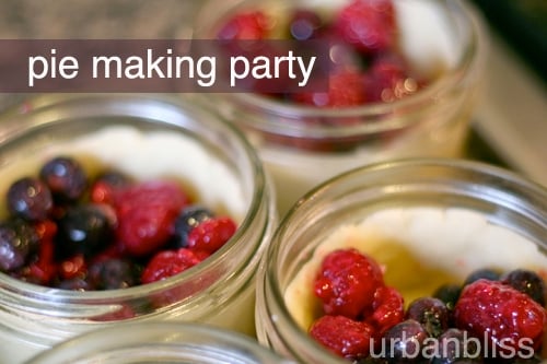 Mini berry pies in a jar