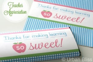 Teacher Appreciation - Candy Bar Wrappers