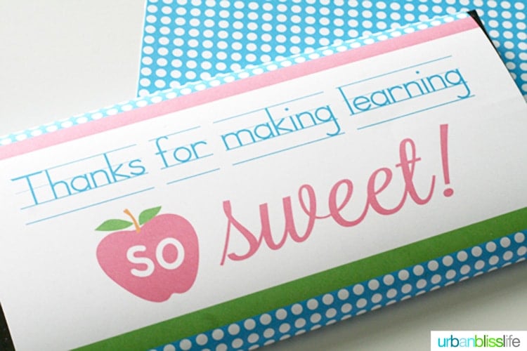 Printable Candy Bar Wrappers for Teacher Appreciation