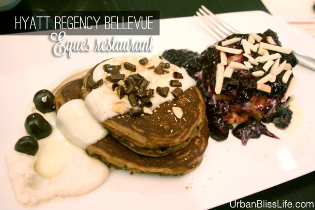 chocolate chip pancakes at hyatt bellevue