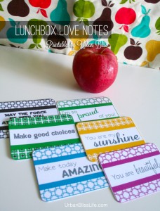 Lunchbox Love Notes Printable by Urban Bliss