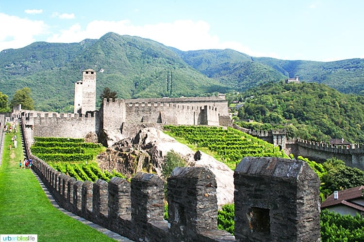 castlegrande one of three castles of Bellinzona Switzerland