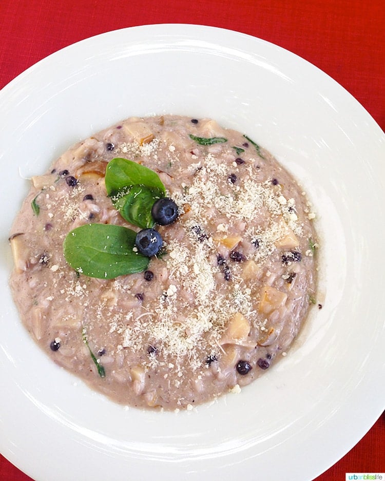 delicious blueberry risotto at Castles of Bellinzona 