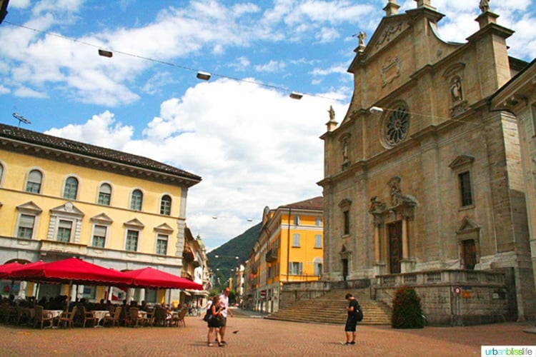 Beautiful Bellinzona Switzerland town square