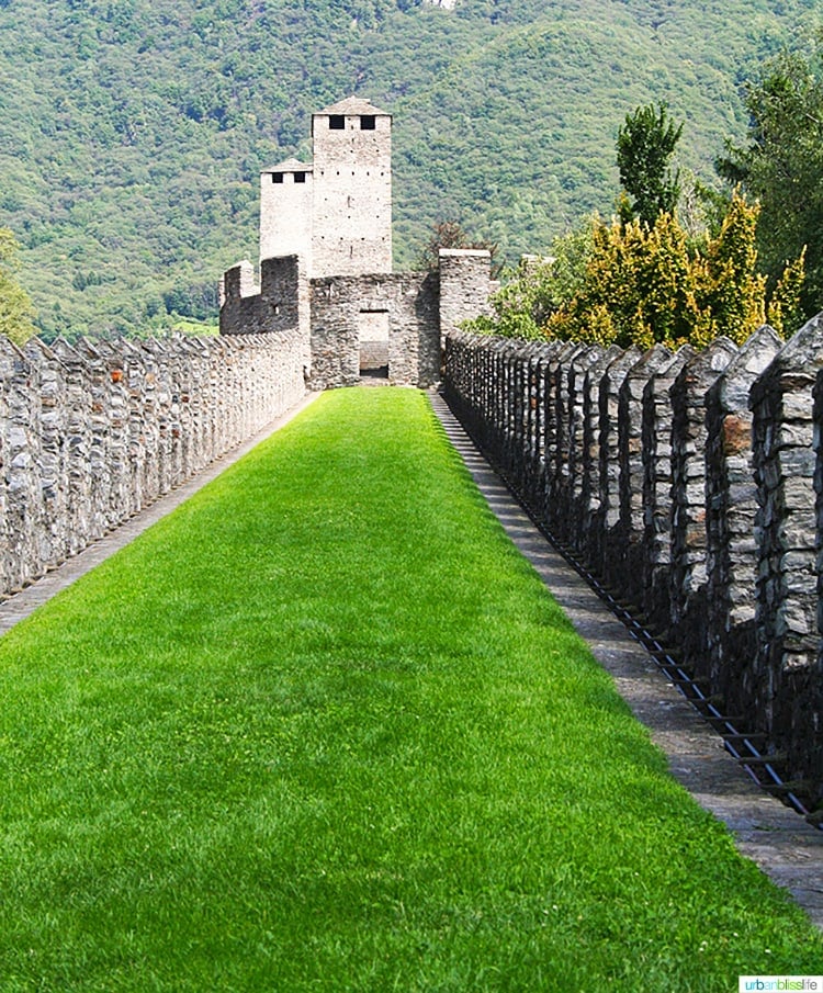 castles of bellinzona above tunnel