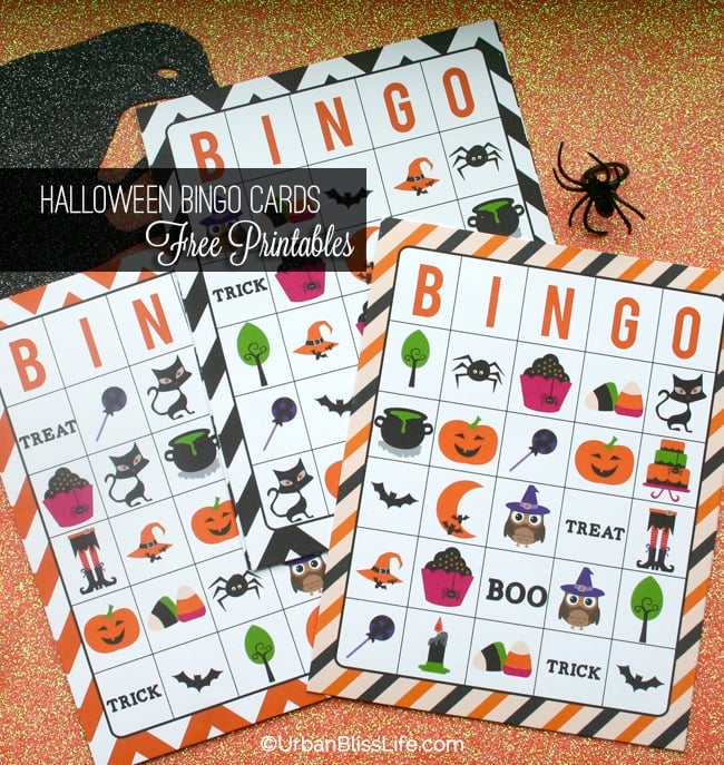Halloween Bingo Card Printables and Candy Bar Wrapper printables