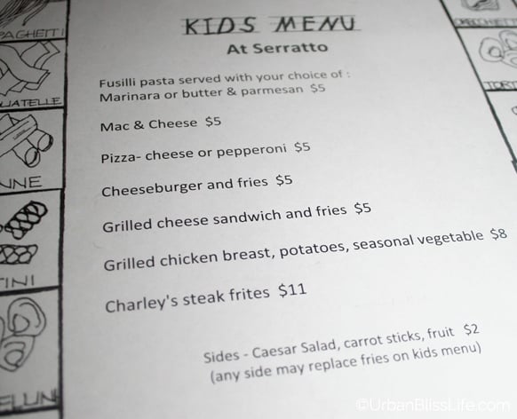 Serratto - Kids Menu