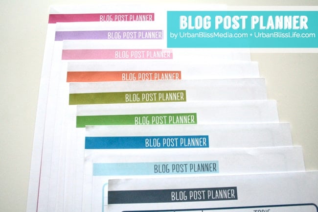 Blog Post Planner ©UrbanBlissMedia