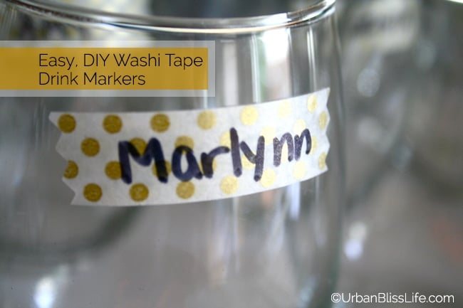 DIY Washi Tape Drink Markers