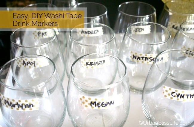 DIY Washi Tape Drink Markers