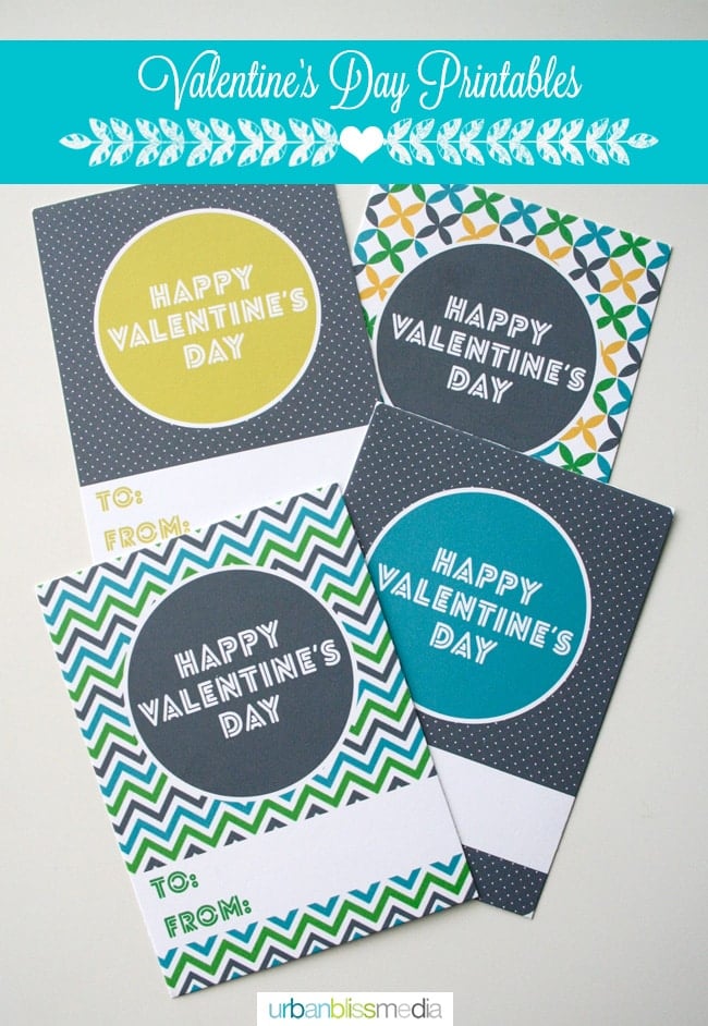 Geometric Mod Valentine's Day Card Printables