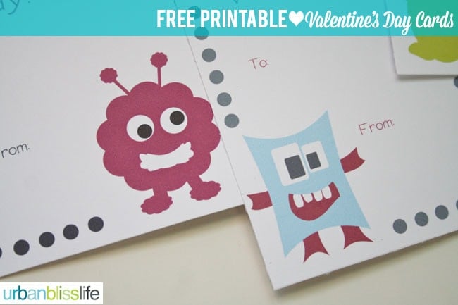 Silly Monster Valentine's Day Card Printables