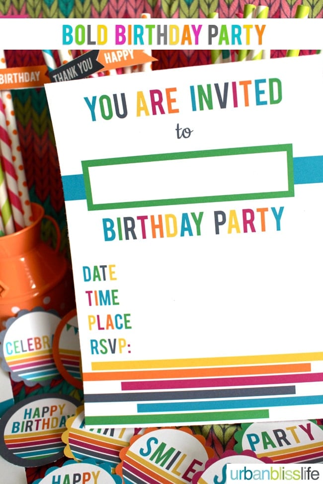 Bold Rainbow Birthday Party Printables by Urban Bliss