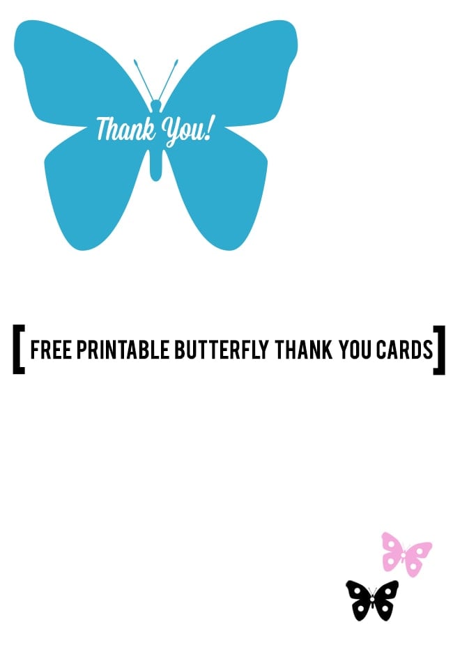 Butterfly Thank You Cards Free Printable