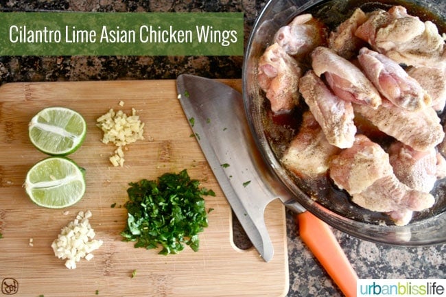 Limes, cilantro, and chicken wings