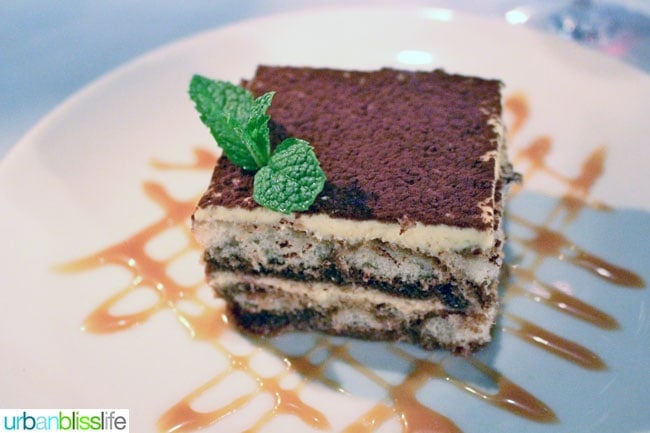 Tiramisu dessert at Mucca Osteria restaurant in Portland, Oregon