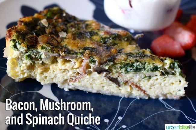 Bacon Mushroom Spinach Quiche Recipe