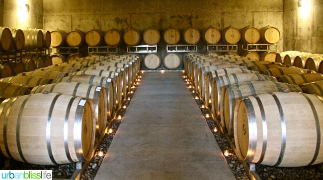 Hawks View Cellars barrel room