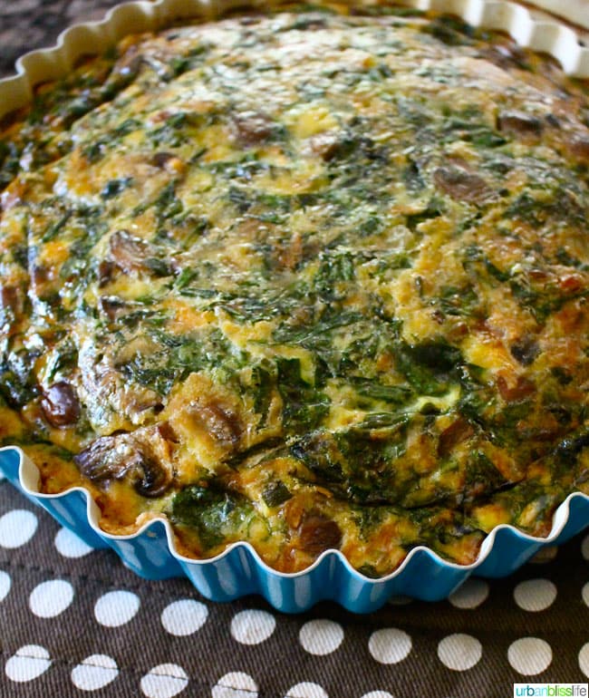 bacon mushroom spinach quiche