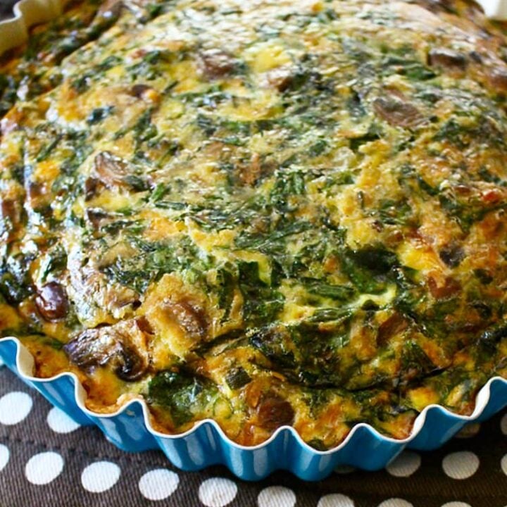 Bacon Mushroom Spinach Quiche Recipe - Urban Bliss Life