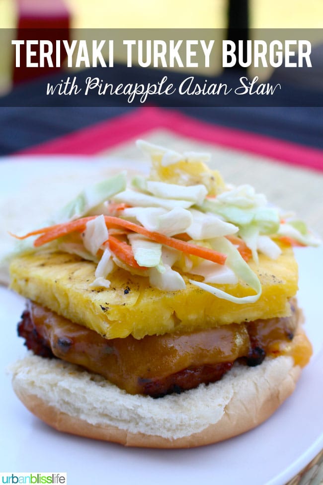 Teriyaki Turkey Burger With Pineapple Asian Slaw