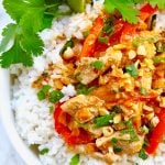 close up of thai peanut curry recipe