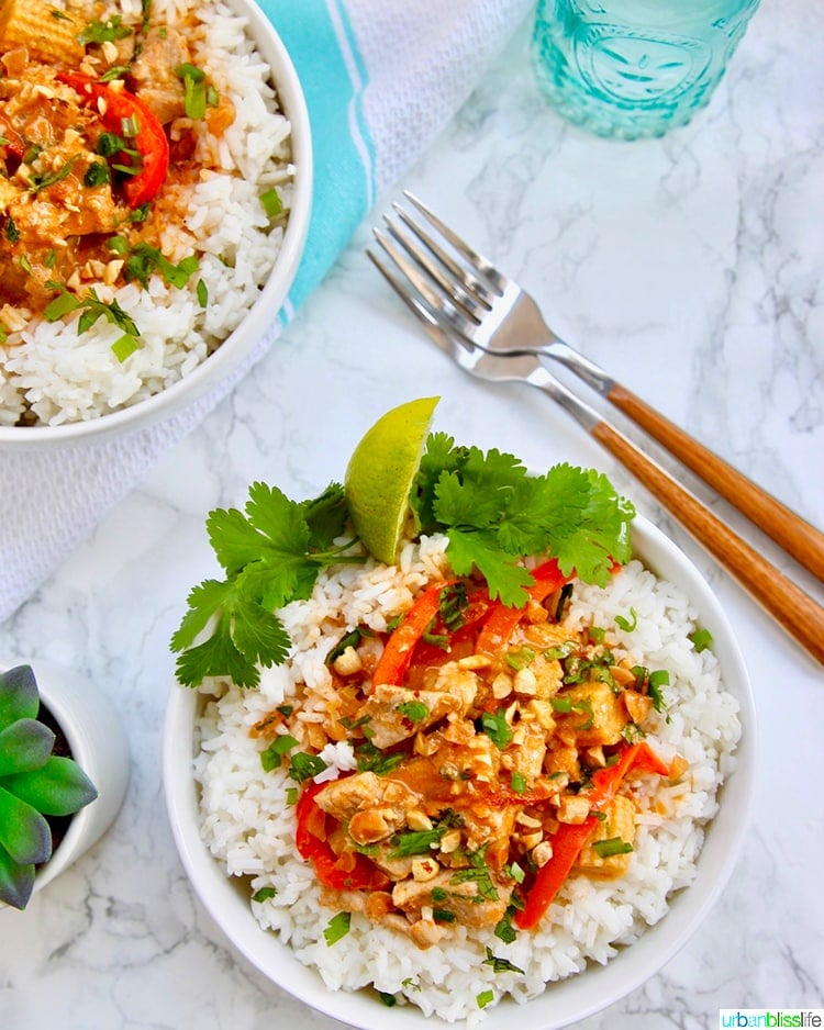 Thai Peanut Curry recipe plated