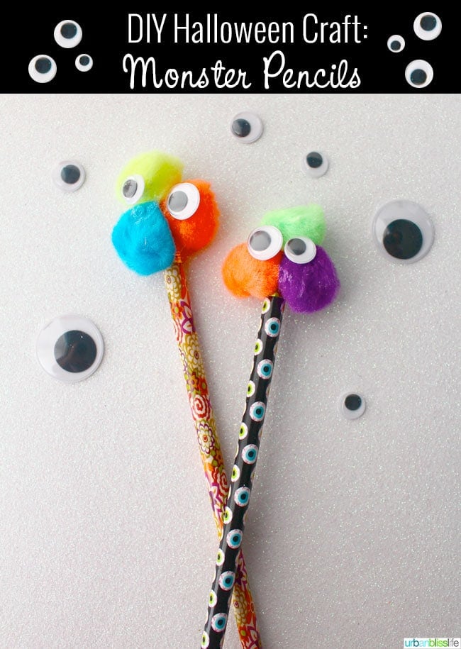 DIY Halloween Crafts Googly Eye Monster Pencils