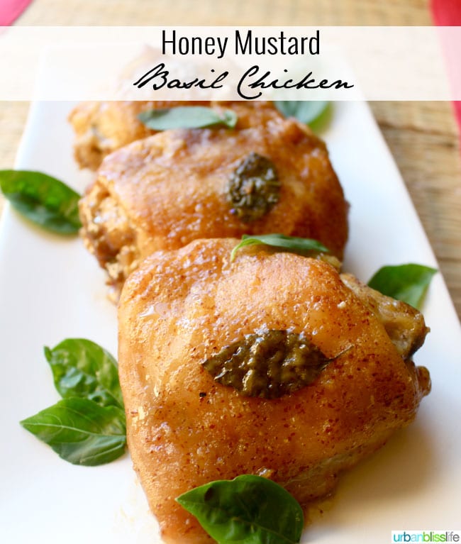 Honey Mustard Chicken Thighs with Basil