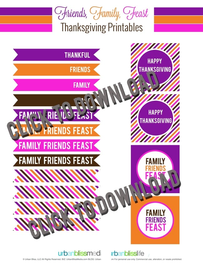 Free Thanksgiving Printables