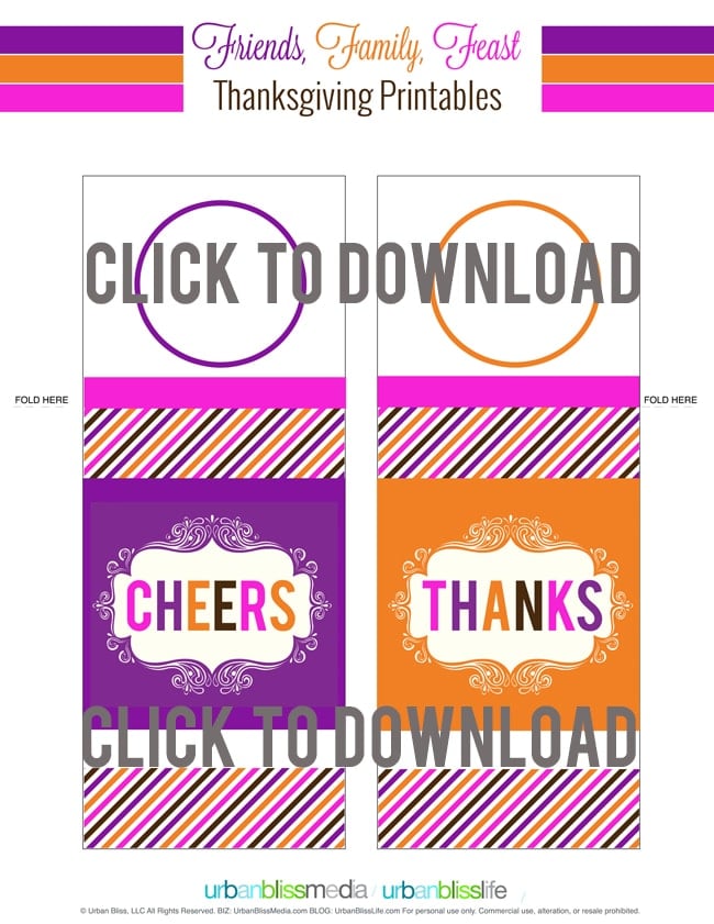 Free Thanksgiving Wine Tag Printables | UrbanBlissLife.com