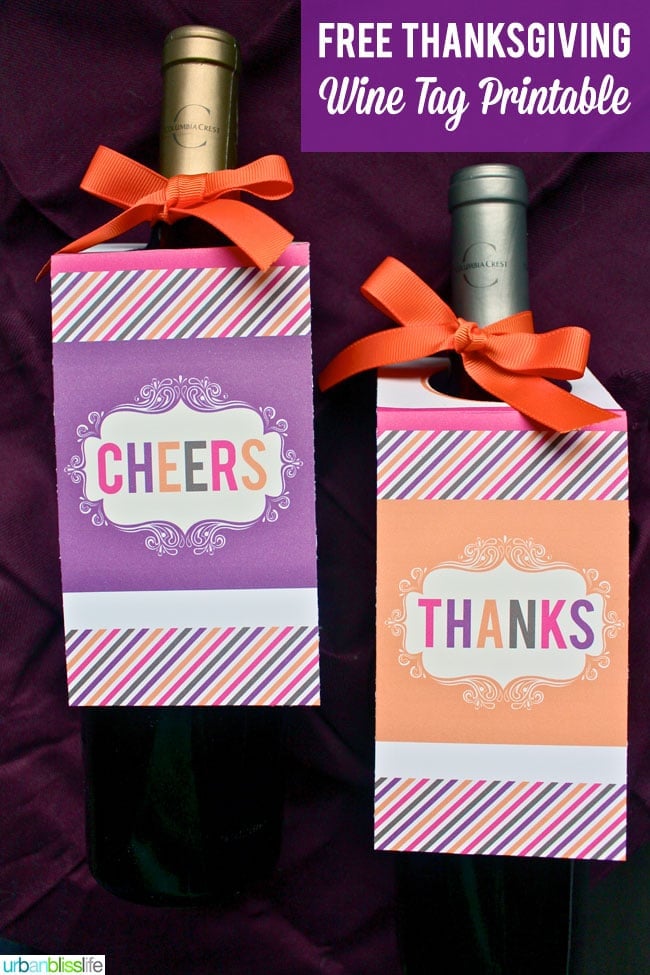 Free Thanksgiving printables | Free Wine Tag Printables