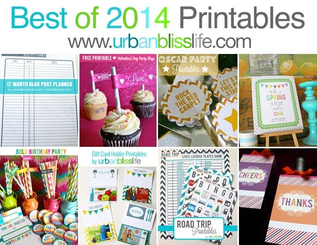 Best of 2014 Free Printables