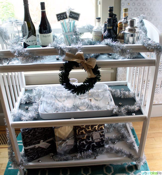 DIY Chalkboard Bar Cart | UrbanBlissLife.com