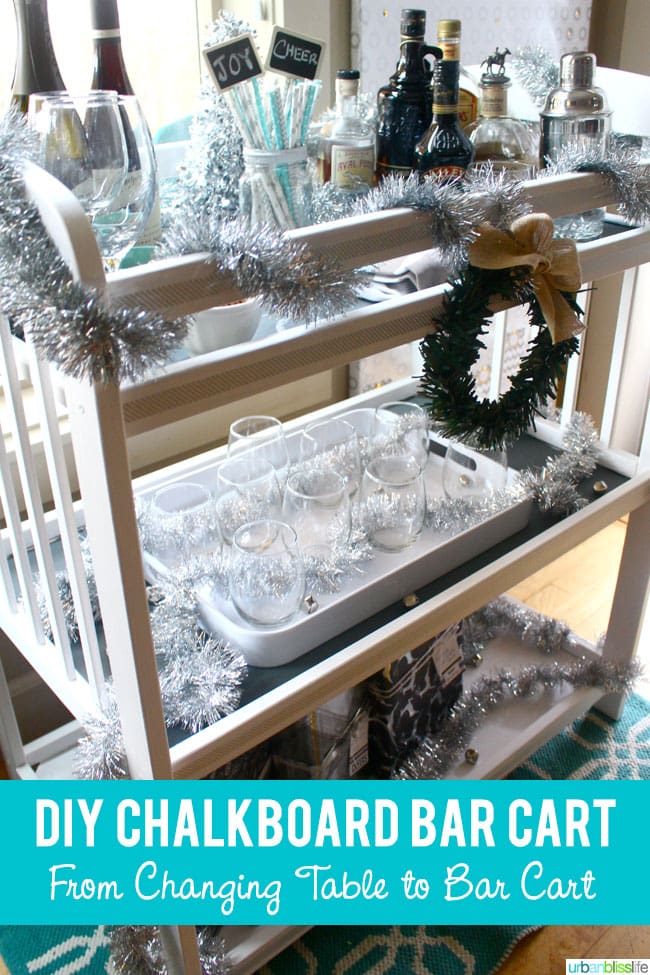 DIY Chalkboard Bar Cart | UrbanBlissLife.com