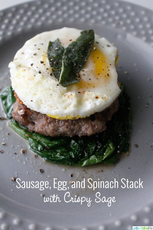 Gluten-Free Breakfast Sandwich with Sausage Egg Spinach
