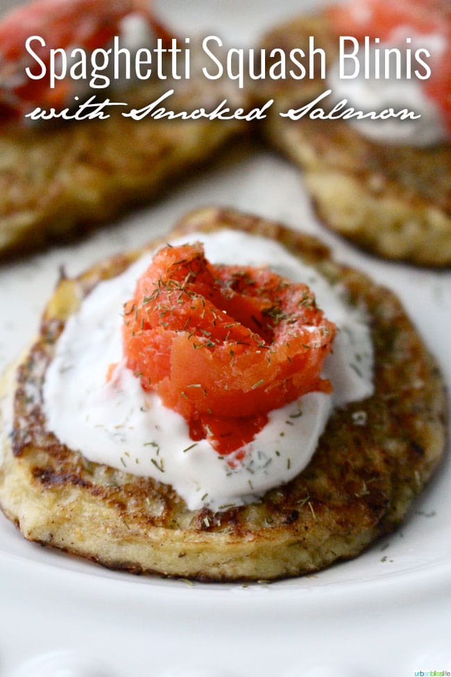 Spaghetti Squash Blinis with Smoked Salmon