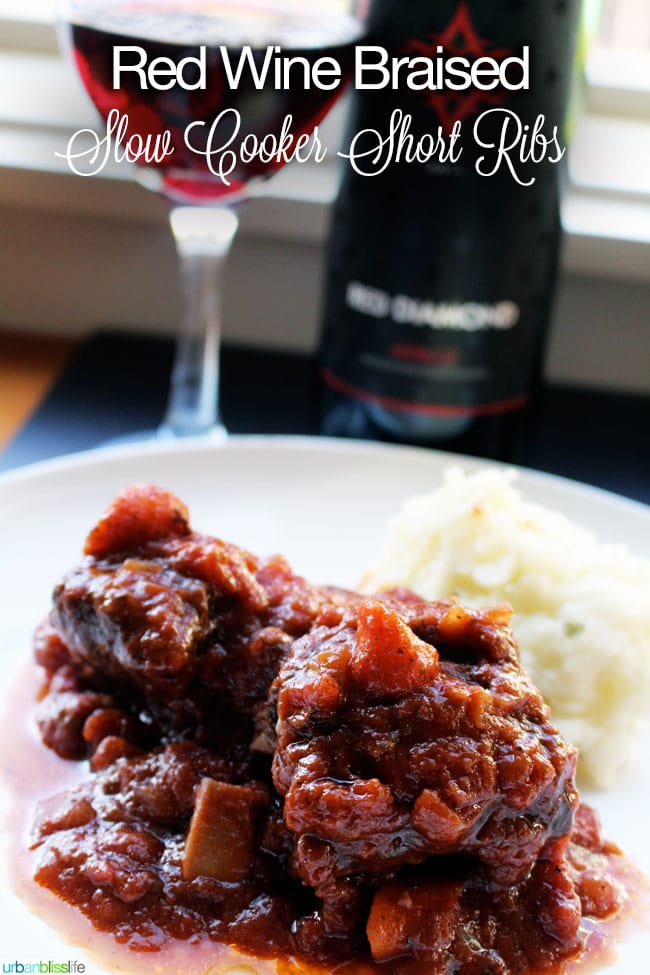 Red Wine Braised Slow Cooker Short Ribs