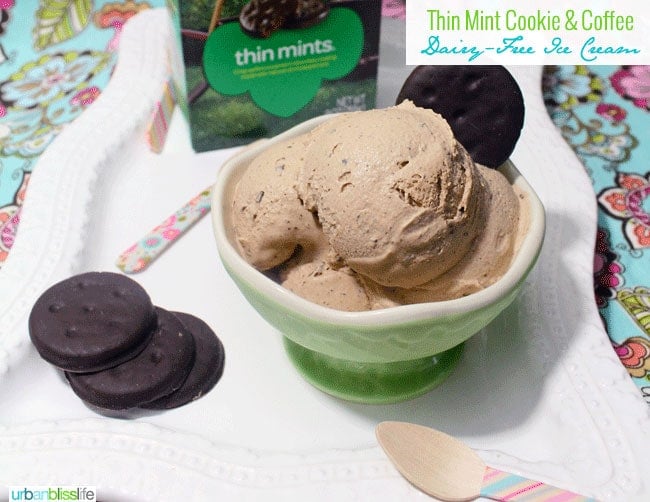 Dairy Free Coffee Ice Cream with Thin Mint Cookies