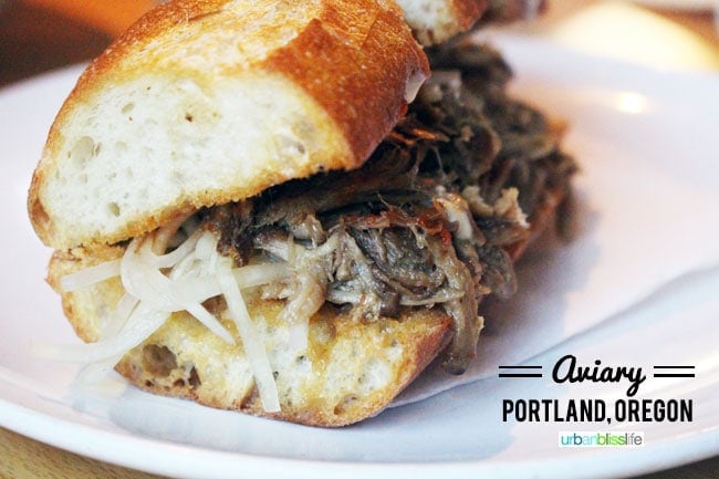 Pulled pork slider at Aviary restaurant Portland, Oregon