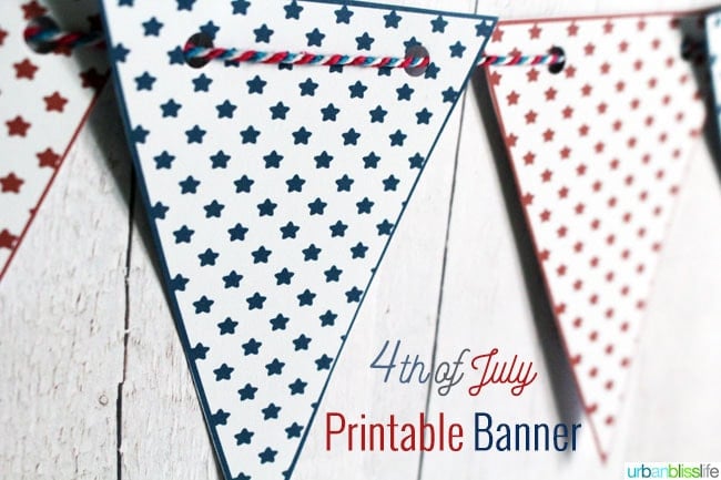 4th of July Printable Banner on UrbanBlissLife.com