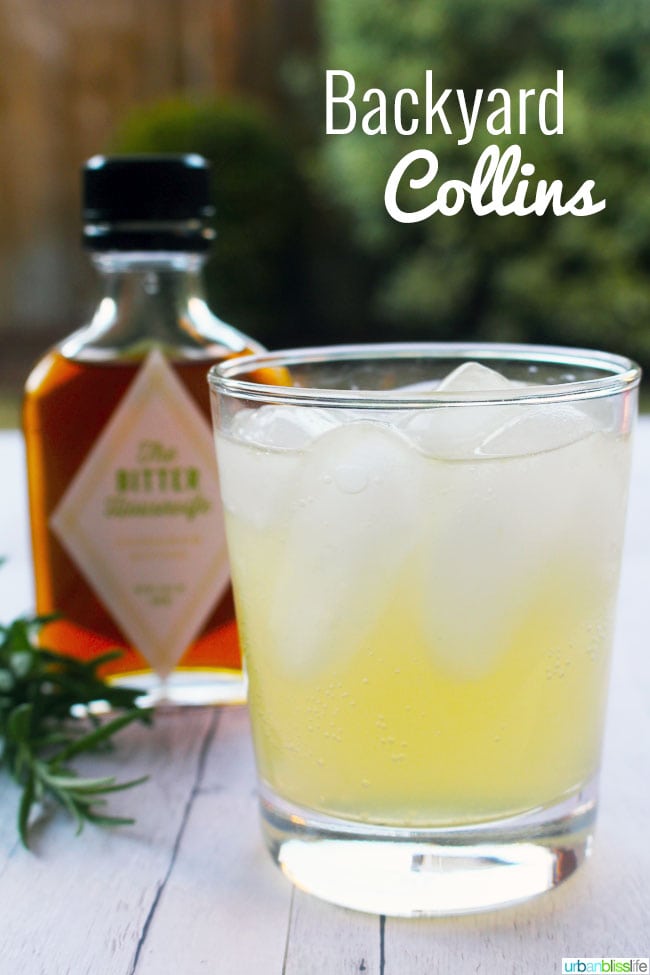summer gin cocktail: backyard collins