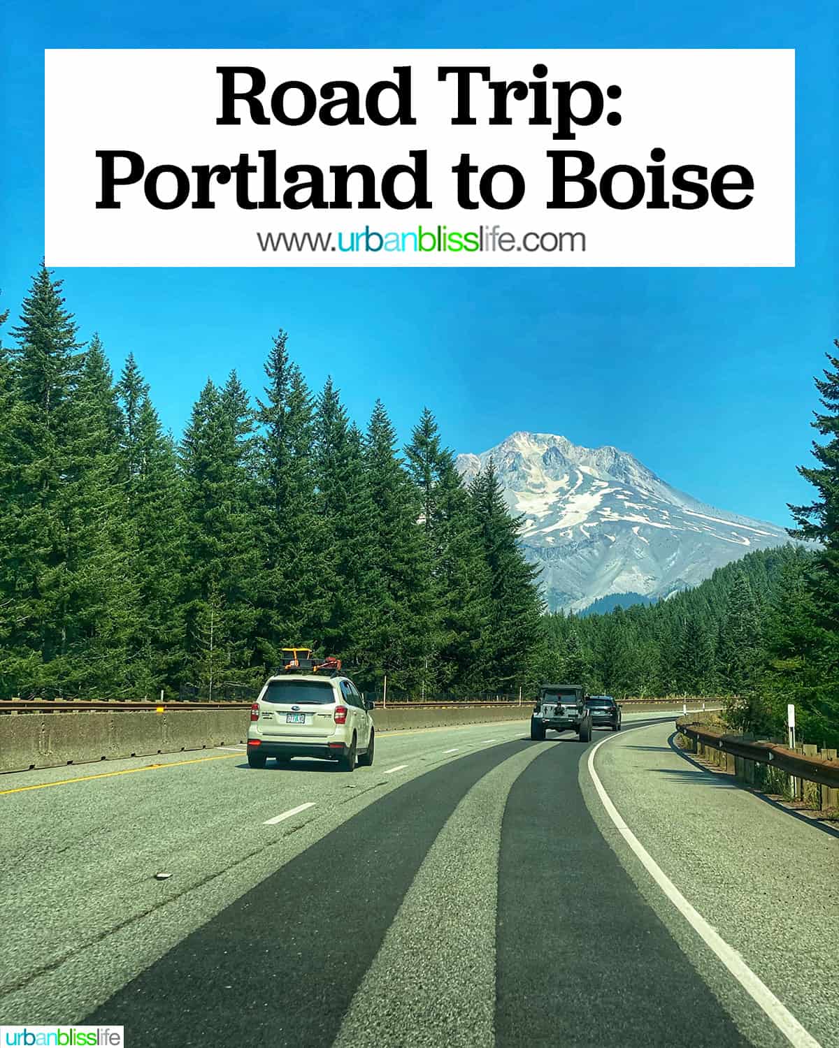 highway with cars on it leading to Mount Hood.