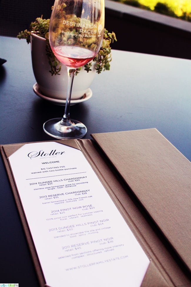 Stoller winery menu