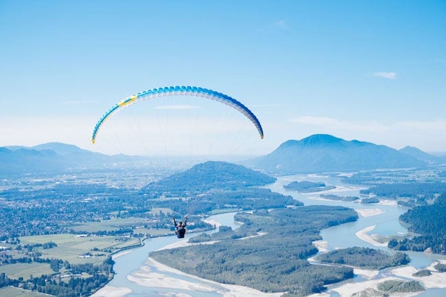 Paragliding over the Fraser Valley, British Columbia, Canada on UrbanBlissLife.com