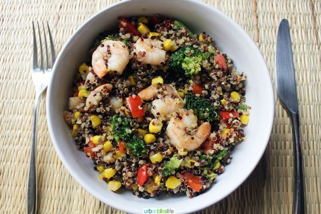 Shrimp and Veggie Quinoa Bowl