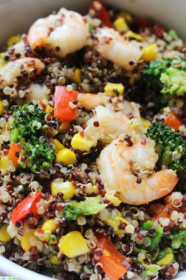 Shrimp Quinoa Bowl recipe on UrbanBlissLife.com