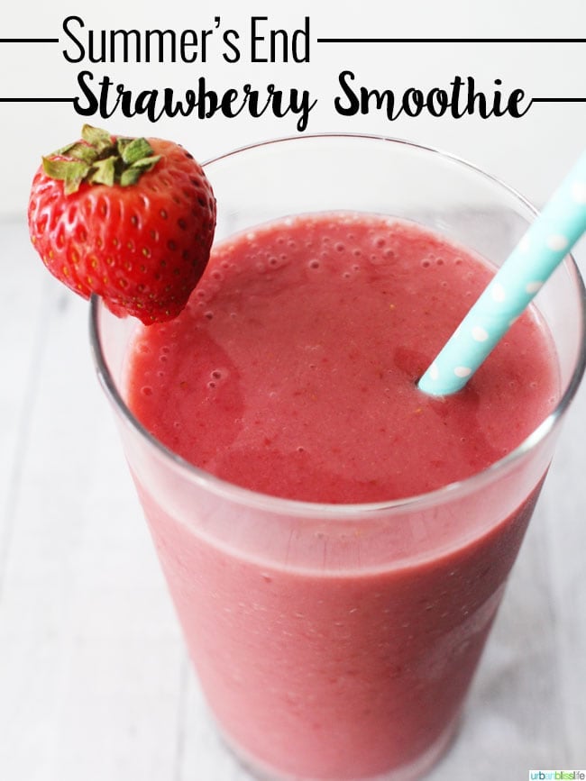 Summer's End Dairy Free Strawberry Smoothie on UrbanBlissLife.com